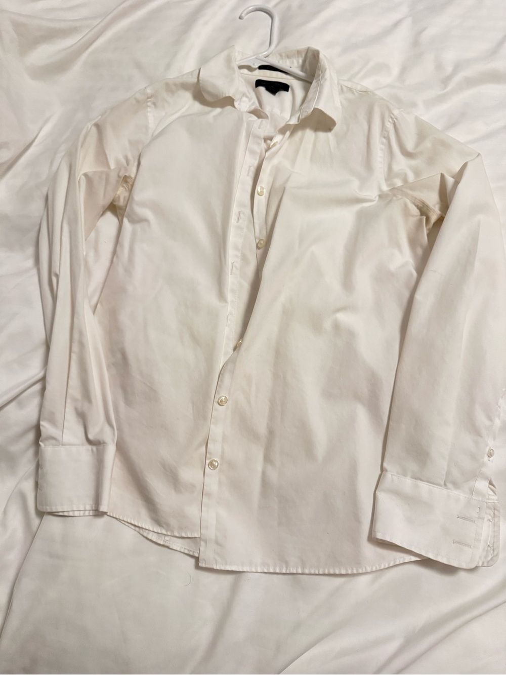 Lands' End Men's White Long-Sleeve Dress Shirt